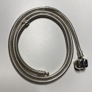 Pandora 💎Vintage💎 snake barrel necklace 20”. Clasp stamped 925 ALE - Rare